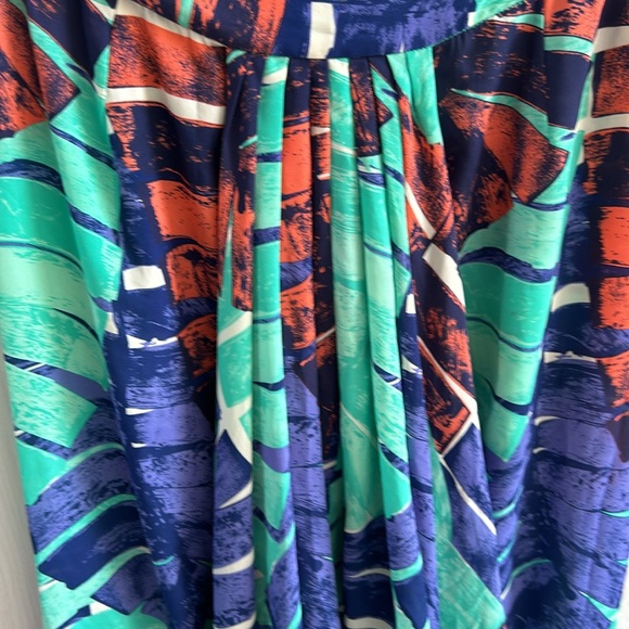 COPY - Olivaceous tropical palm leaf print maxi skirt size L - Picture 2 of 10